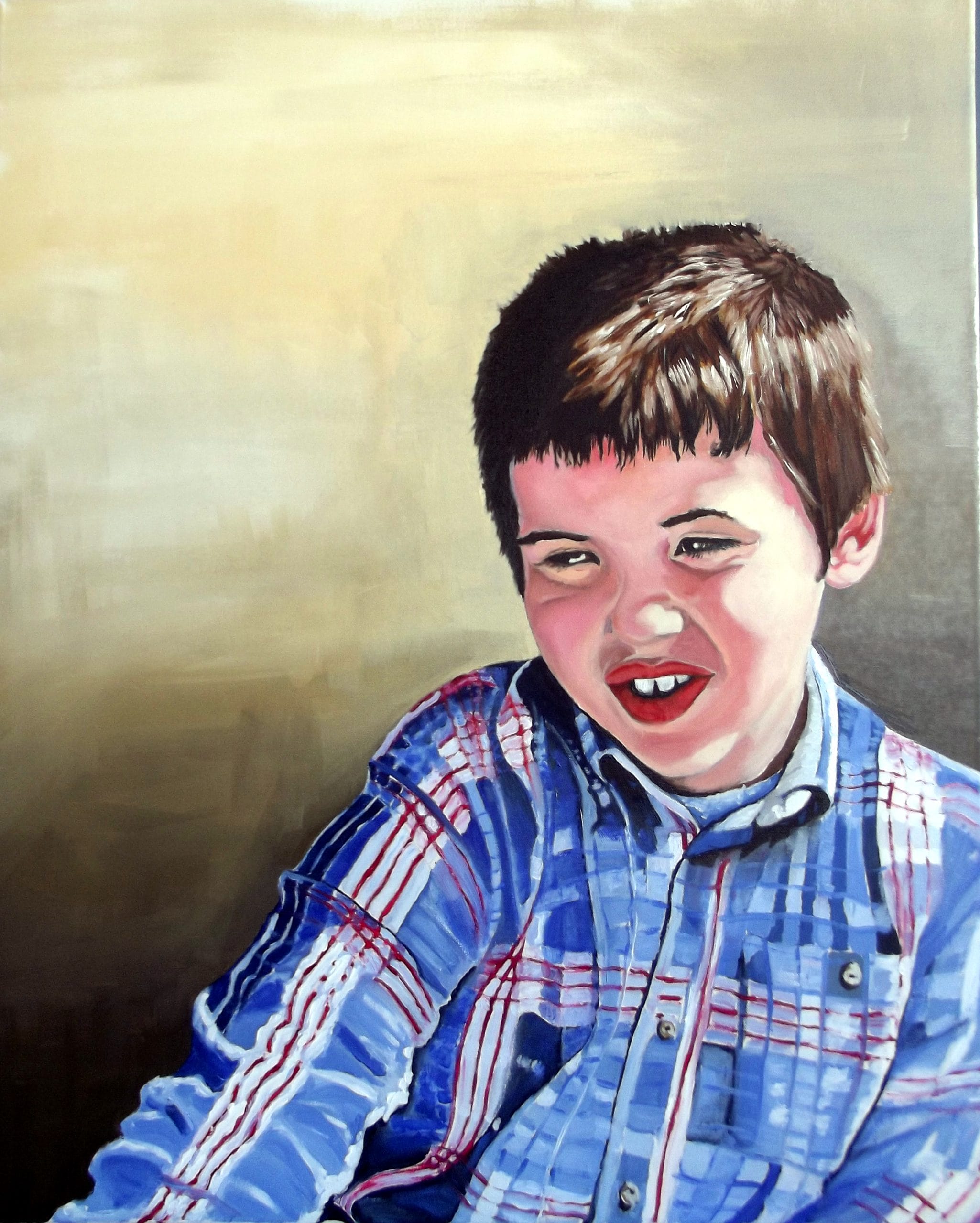 oil painting of a boy from photo