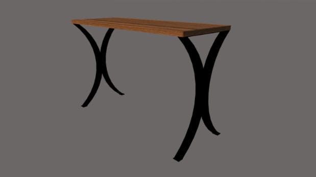 John Lewis Console or baker's table in wood and iron by Charleston Forge John Lewis 